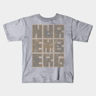 Nuremberg, Bavaria, Germany City Map Typography - Bauhaus Kids T-Shirt
